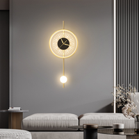 Nordic Light Luxe Horloge Murale Salon Décoration de La Maison Personnalité Creative Fer Forgé