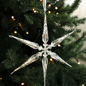 Adornos Navideños Transparentes de Acrílico, Copos de Nieve de Invierno, Decoración Colgante para Árbol de Navidad, Adornos para Árbol de Navidad - Product Image 5