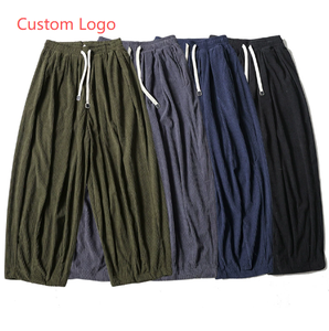 กางเกงขายาวบุขนหนานุ่มสำหรับผู้ชาย ผ้าลูกฟูก ไซส์ใหญ่ ทรงหลวม ขากว้าง กางเกงลำลองสำหรับฤดูใบไม้ร่วงและฤดูหนาว - Product Image 1