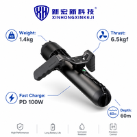 Scooter sous-marin portable puissant et léger de 1,4 kg, homologué pour une profondeur de 60 m, avec une poussée allant jusqu'à 6,5 kgf