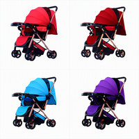 Poussette bébé multi-positions inclinable, assise ou allongée, poussée bidirectionnelle, capote multi-positions, nouveau-né à 3 ans, double roues