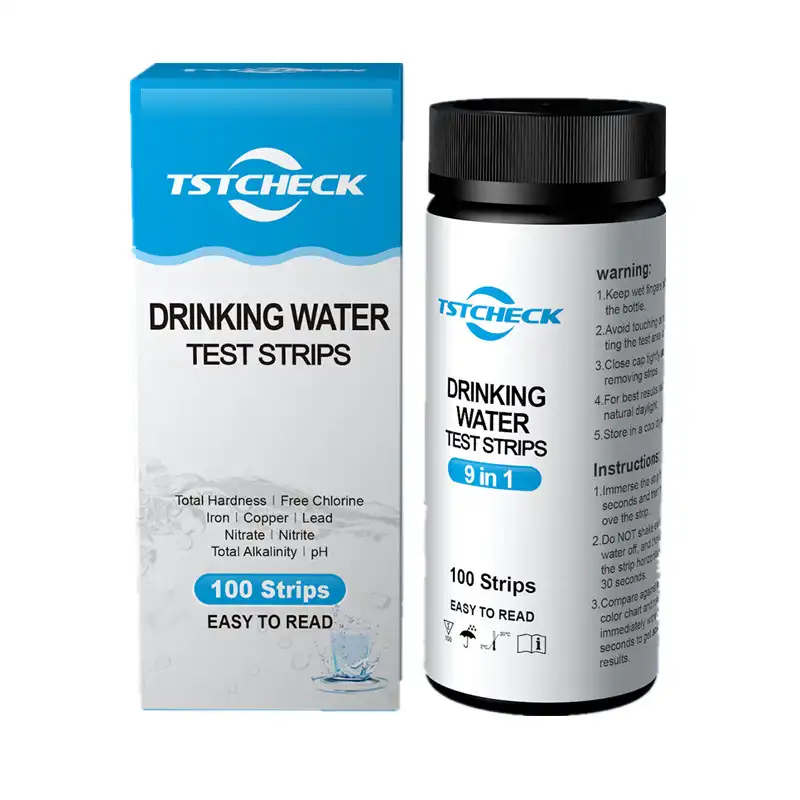 TSTCHECK acqua prova di qualità kit di facile lettura 9 in 1 di acqua di qualità strisce per bere, acquario, piscina, ben-acqua