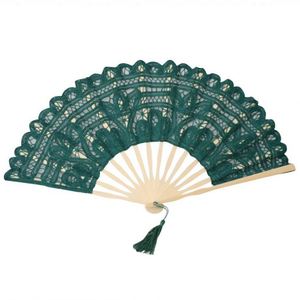 Abanico Plegable de Bambú Hecho a Mano de 23 cm, Abanico Personalizado para Novia de Boda, Abanico Español Bordado con Encaje, Ángel Tallado, Flor, Amor, Abanico Portátil - Product Image 3