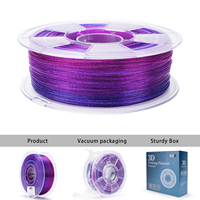 Filament PLA scintillant lavande ZIRO, bobine de plastique 1 kg 1,75 mm, dégradé scintillant PLA, filament pour imprimante 3D