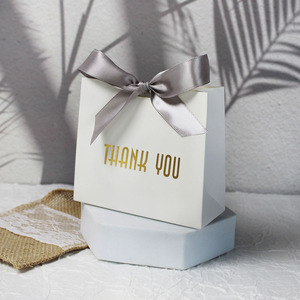 Luxury Gold Foil Logo Jewelry Cosmetics Packaging Paper Shopping Bag Custom <b>Wedding</b> Thank You Gift Bag with Ribbon Bowknot - Product Image 6