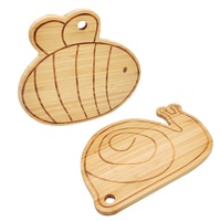 Schattig cartoon bamboe snijplank met aanpasbaar logo, babyvoedselbord, onregelmatig gevormd, keukenaccessoire voor thuis, groothandel, gemaakt van hout