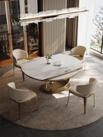 Chaise de salle à manger en cuir PU de luxe italien Lonkin, style moderne, acier inoxydable, pour restaurant, hôtel, villa, fauteuil