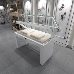 Vitrina de Exhibición de Vidrio Transparente V-Done con Color Personalizado para Tiendas de Pollo Frito y Joyería - Product Image 1