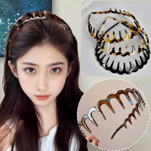 New Women's Fashion Washing Face Hairband Retro Acetate Leopard <strong>Headband</strong> Toothed <strong>Alice</strong> Band Acetate <strong>Headband</strong> - Product Image 3