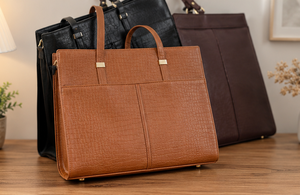 Bolso Tote de Cuero de Becerro de Grano Completo para Hombre, Bolso de Oficina Espacioso - Product Image 3