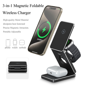 Chargeur sans fil magnétique pliable 3-en-1 15W, portable et réglable à 180° ° Compatible avec iPhone 15, 14, 13 - Product Image 5