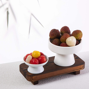 Ensemble de 2 socles rustiques en bois, support à savon de cuisine, plateau de vanité de salle de bain, présentoir décoratif, support à bougies en bois naturel - Product Image 2