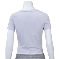 À la mode personnalisé à manches courtes 100% coton haut court Femme en gros col rond Y2k haut court dames t-shirt