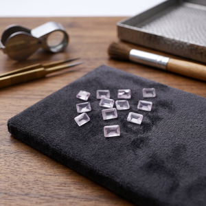 12 pierres précieuses en quartz rose pâle, taille baguette, 4x6mm |   Pierres en vrac pour la fabrication de bijoux - Product Image 3