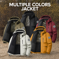 Veste d'hiver pour homme, épaisse, décontractée, ample, chaude, imperméable, surdimensionnée, multi-poches, veste d'extérieur pour homme