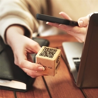 Panneaux de paiement de table et de signalisation Wi-Fi Airbnb en bois réutilisables avec logo personnalisé et code QR rectangulaire pour entreprises et réseaux sociaux