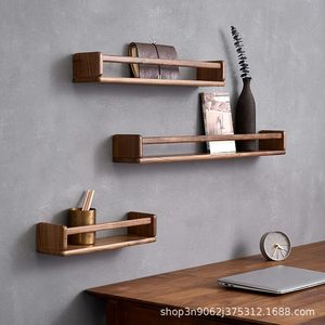 Wooden <b>Wall</b> <b>Mounted</b> Storage Rack Rectangle Floating <b>Shelf</b> For Living Room Bedroom Desktop Display Organizing - Product Image 1