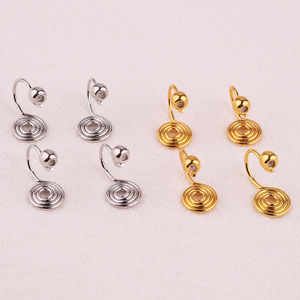 <b>Clip</b>-on Earrings Mosquito Coil Shape Pure Copper Electroplated Unisex Everyday Wear - Product Image 2