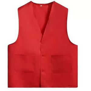 Work Uniform Vest Orange Polyester Fiber Three Button Front Pockets For Workwear - Product Image 2