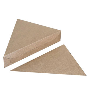 Wholesale Cheap Mini Food Kraft Paper Packaging Packing Cone Slice Pieces Triangle Pizza Box With Logo Printing