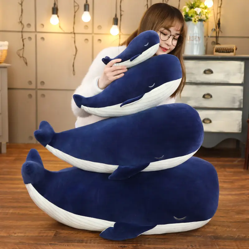 2021 new arrivals 25cm kawai stuffed dark blue whale plush toy lovely baby peluche