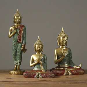 Venta al por mayor resina del sudeste tailandés restaurante decoración TV gabinete Zen entrada del Hogar adornos Asia estatua de <span class=keywords><strong>Buda</strong></span> reclinado - Product Image 3
