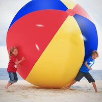 Ballon de plage gonflable géant de 9,8 pieds, ballon de piscine fantaisie pour les tout-petits et les adultes, énorme ballon de piscine pour les jeux, ballon de plage pliable