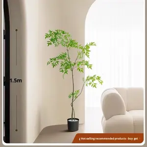 شجرة ناندينا صناعية متطورة بتصميم مقلد للطبيعة للديكور الداخلي من البلاستيك الأخضر - Product Image 6