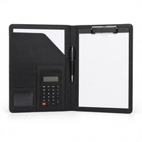 Porte-documents A4 avec calculatrice, pochette pour stylo, organiseur de documents, logo personnalisé