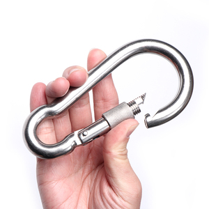 304 thép không gỉ mùa xuân Snap móc nhiệm vụ nặng nề Snap Carabiner Clip với Nut cho chuỗi, leo núi dây an toàn, wirerope - Product Image 6