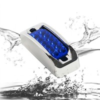 Feu de position latéral rectangulaire LED chromé, forme bulle, vert, ambre, blanc, bleu, rouge, 12V 24V, pour camion, remorque, camping-car, étanche