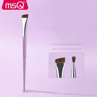 Set Kuas Rias 2-Piece dengan Bulu Sintetis dan Gagang Kayu untuk Alis & Eyeliner, Ramah untuk Perjalanan