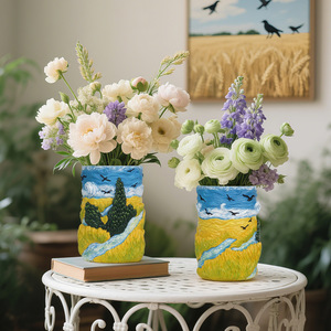 Maceta DE TRIGO inspirada en <span class=keywords><strong>Van</strong></span> <span class=keywords><strong>Gogh</strong></span>, adorno creativo y moderno para exteriores, decoración de resina pintada a mano - Product Image 2