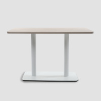 Nouvelle table de bar et de café rectangulaire moderne en aluminium et acier avec plateau en bois, durable, 4 places, pour usage domestique, commercial et en centre commercial