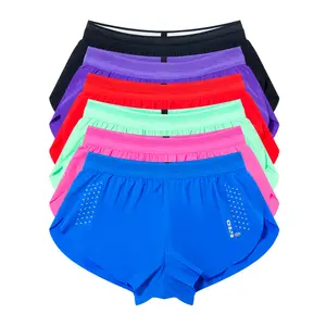 Produsen grosir Polyester Spandex cepat kering cocok untuk pria Jogging latihan kustom olahraga maraton berlari celana pendek