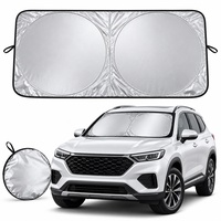 Pare-soleil de pare-brise avant personnalisé avec logo, double anneau, pliable, réfléchissant, pour fenêtre de voiture, 150x70cm, pour cadeaux promotionnels automobiles