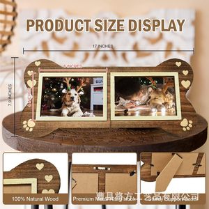 Wooden Photo <b>Frame</b> Customized Rectangle Handmade Tabletop Living Room Pet Keepsake Gift Display - Product Image 5