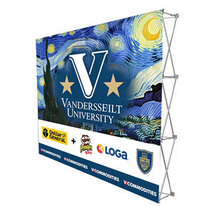 POP L đứng có thể gập lại vải Backdrop Banner đứng Bạc/Đen độc lập quảng cáo tường cho triển lãm thương mại & triển lãm - Product Image 1