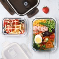 Boîtes de repas rapides avec couvercle, contenants de préparation de repas scellés, boîtes à lunch en verre pour la cuisine à domicile
