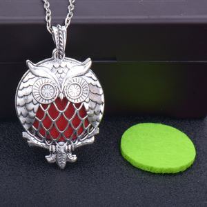 Pendentif arbre de vie en acier inoxydable à vente chaude, diffuseur d'huiles essentielles d'aromathérapie, pendentif médaillon ouvert en forme de hibou, collier parfumé - Product Image 3