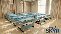 Bureaux et chaises scolaires modernes en métal à hauteur réglable avec plateau en bois et 1 tiroir pour la formation et le télétravail