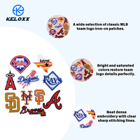 KUAIQIU Vente directe usine Écusson thermocollant de haute qualité en tissu sergé avec logo d'équipe de baseball, broderie informatique