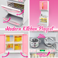 Plastic Miniature Doll Kitchen Set Cooking Toys Girl Creative Cocina De Juguete Kitchen Toys Booking Set Miniature Food for Kids