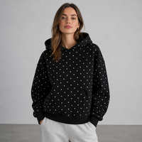 Sweat-shirt à capuche à pois pour femme Joydressing, coupe décontractée, manches longues, pull-over pour les détaillants de vêtements