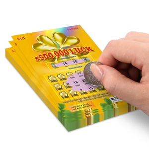 Carte de loterie Tailles de conception personnalisées Papier Données variables Impression numérique Loterie à gratter - Product Image 1