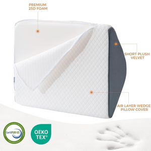 Knee Wedge Pillow Post-Surgery Recovery Leg Elevation Support Memory Foam 100% Polyester Removable Cover Alleviating Lower Back - Product Image 2