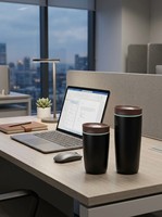 Gobelet à café réutilisable en acier inoxydable avec couvercle, tasse de voyage isotherme de 12 oz, anti-fuite, gobelet isotherme personnalisé avec logo