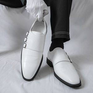 Zapatos de Vestir Negros y Blancos para Hombre, Zapatos de Vestir de PU para Hombre, Cómodos, Transpirables, Formales, de Negocios, Oxfords, de Cuero - Product Image 4