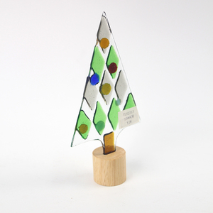 Artisan Fused Glass Xmas <b>Tree</b> Ornament Handmade Festive Holiday Wall & <b>Tabletop</b> Decor Piece - Product Image 3