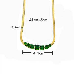 Fashion Chains Necklace Gold Blade Pattern Geometric Design Party Occasion Prong Setting DG-XL00107 - Product Image 4